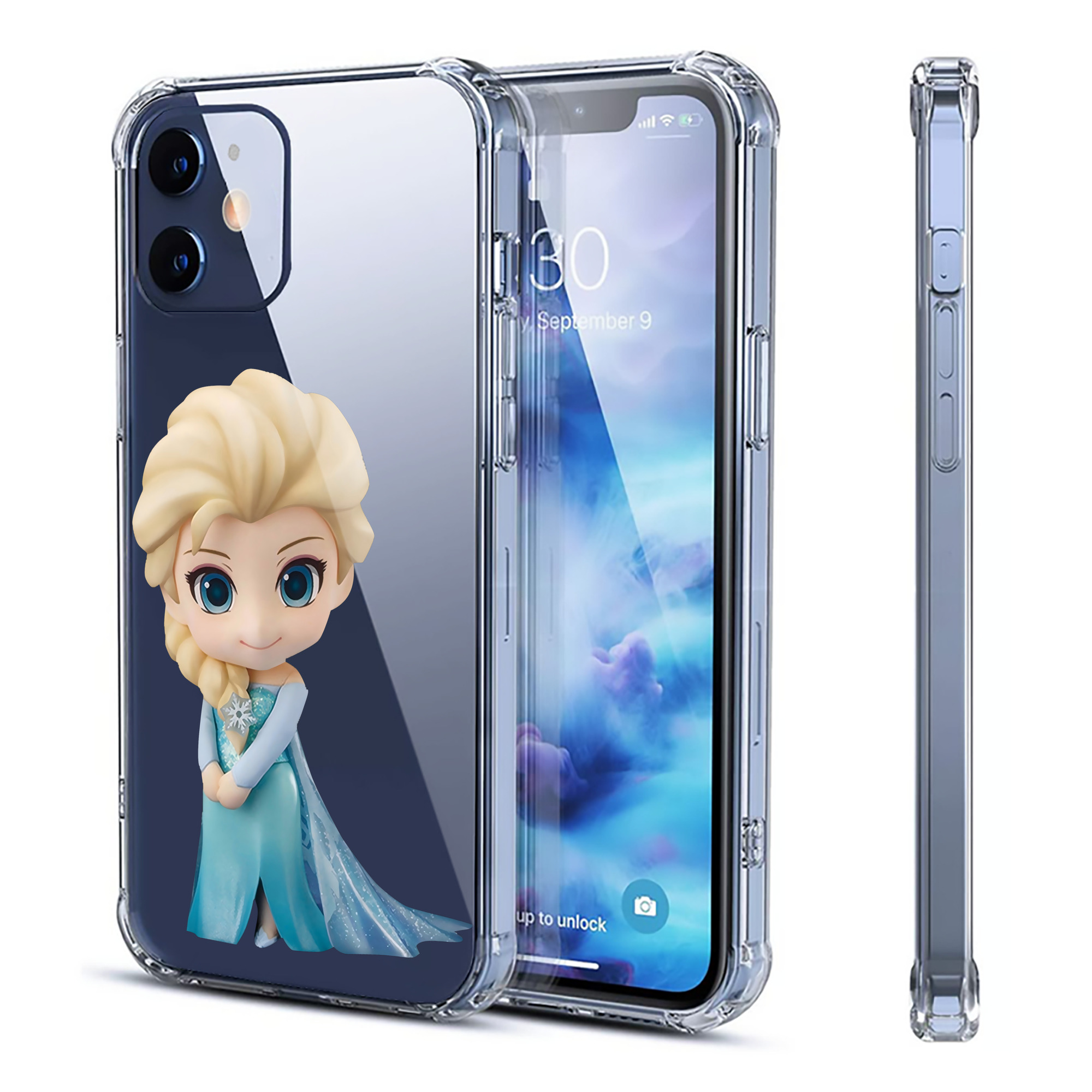 （画像用） アナと雪の女王 アンナ エルサ Frozen Anna Elsa 【iPhone 12シリーズ対応】透明スマホケース（クリアソフトケース）